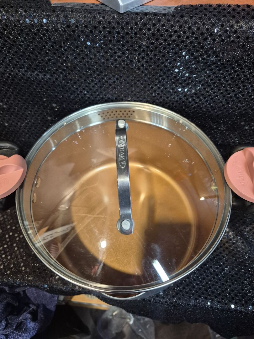Grey & Copper Gotham Steel 5 Qt Pot w/Locking Draining Lid