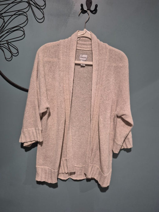 Tan Chico's 3/4 Sleeve Cardigan, 3