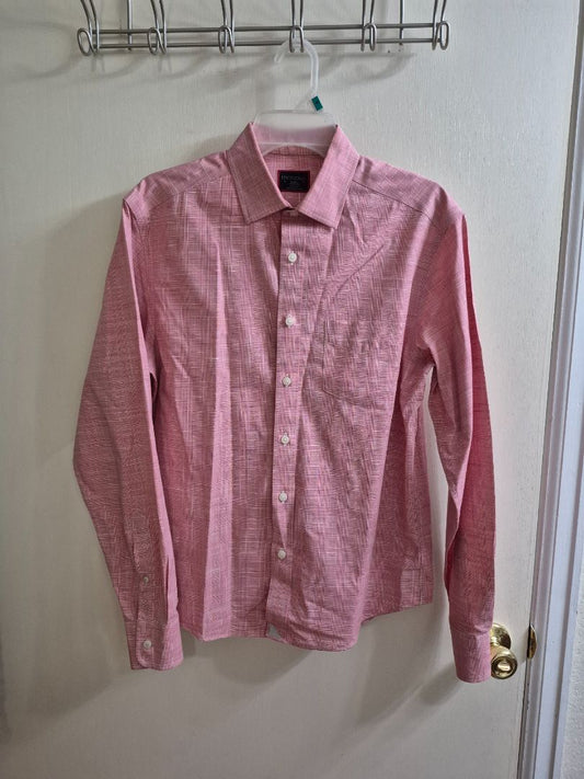 Red Plaid Untuckit Ling Sleeve Button Shirt, Small