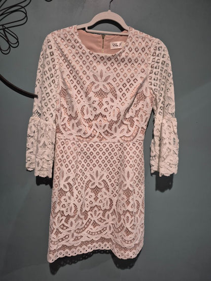 Cream Eliza J Lace Dress, 6