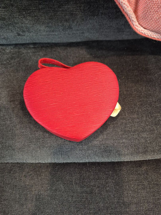 Red  Heart Shaped Jewelry Box, 4.5" × 3.75" × 2"