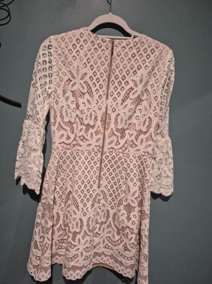 Cream Eliza J Lace Dress, 6