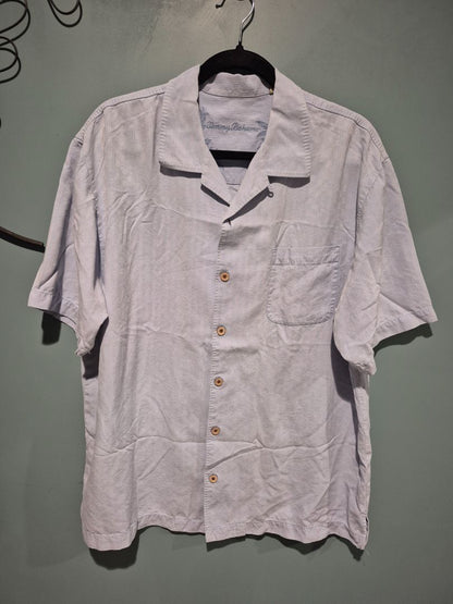 Blue Tommy Bahama Short Sleeve Hawaiian Shirt, L