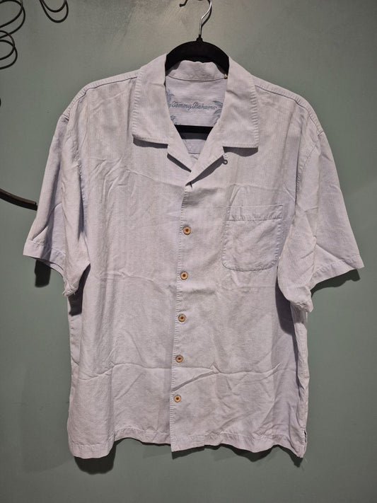 Blue Tommy Bahama Short Sleeve Hawaiian Shirt, L