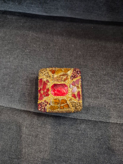 Hand Crafted Decorative Square Trinket Box, 2.75"
