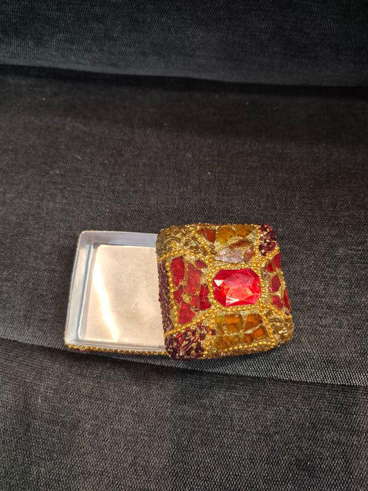 Hand Crafted Decorative Square Trinket Box, 2.75"