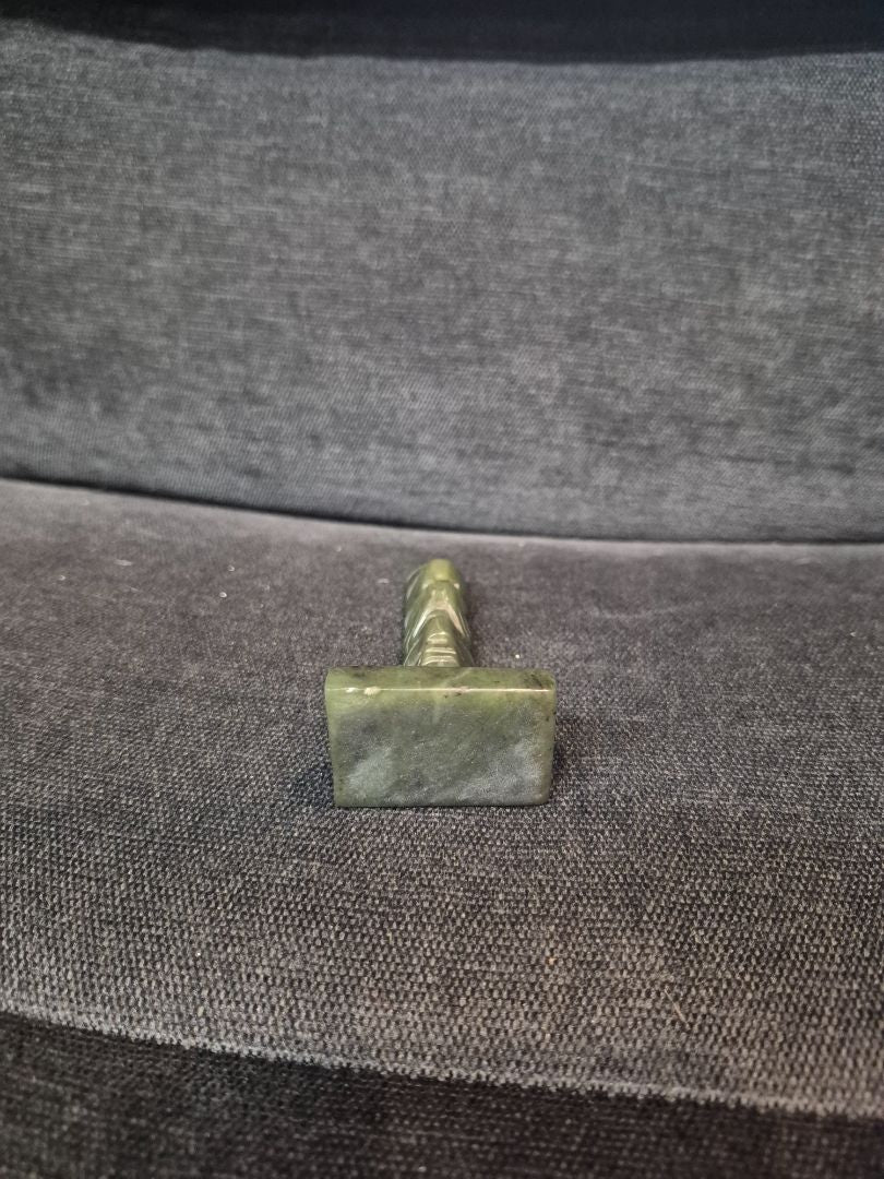 Hand Carved Nephrite Jade Totem Pole Figurine, 3.5"