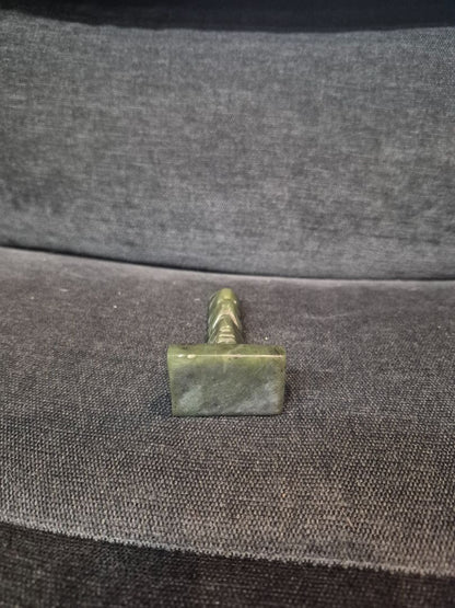 Hand Carved Nephrite Jade Totem Pole Figurine, 3.5"