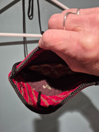 Red Boho Crossbody Bag/Purse, 7"