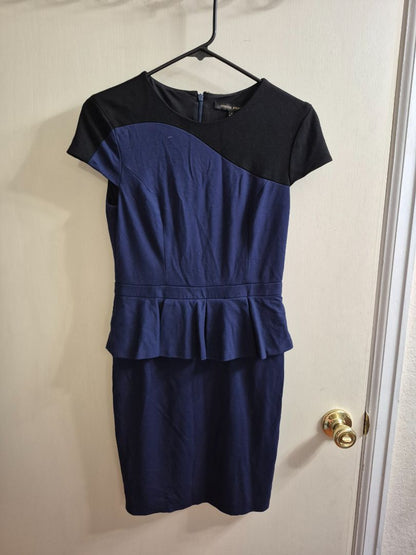 Blue & Black Cynthia Steffee Short Sleeve Midi Dress, 4