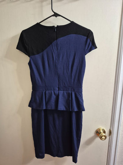Blue & Black Cynthia Steffee Short Sleeve Midi Dress, 4