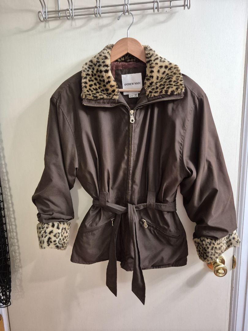 Brown Andrew Marc Utility Jacket, M