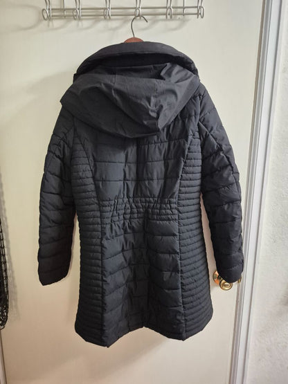 Black DKNY Long Packable Puffer Jacket, L