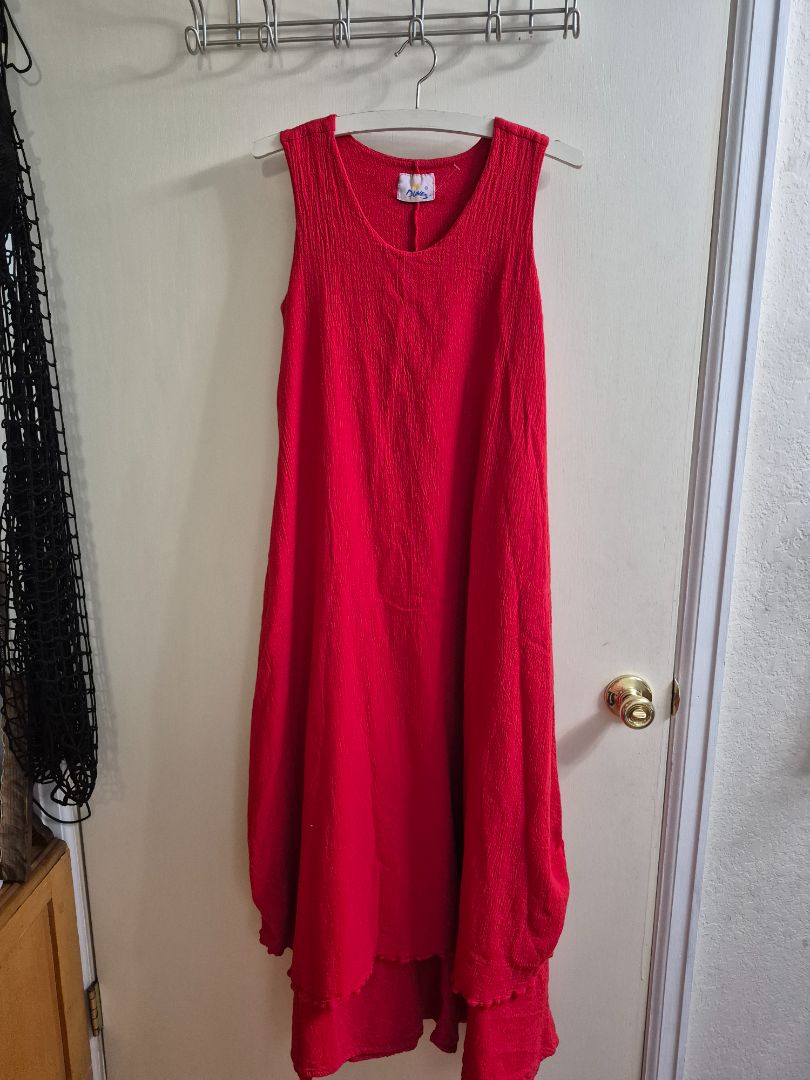 Red Dunes Maxi Dress, XS