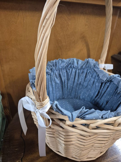 Tan Hand Woven Wicker Basket, 14" ×