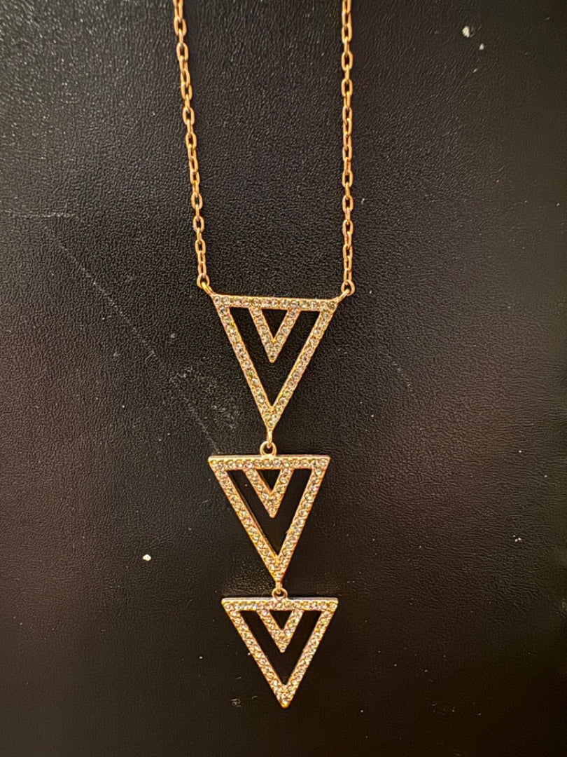 Stella & Dot Rose Gold Triangle Necklace
