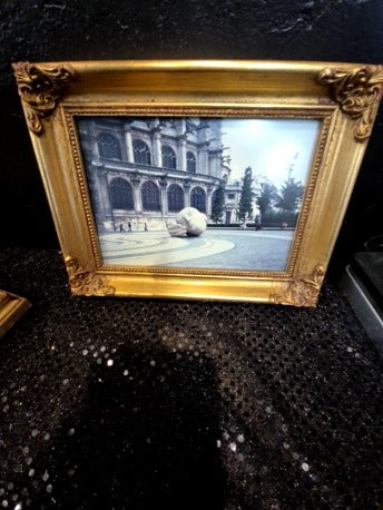 Framed art ceramic head