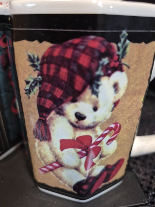 Giftco Tartan Bears Christmas Teddy Mug Gift Set, 8 oz