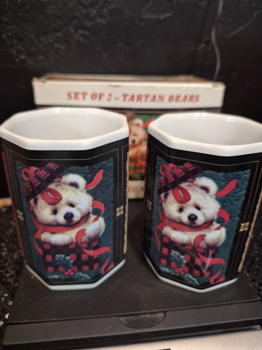 Giftco Tartan Bears Christmas Teddy Mug Gift Set, 8 oz