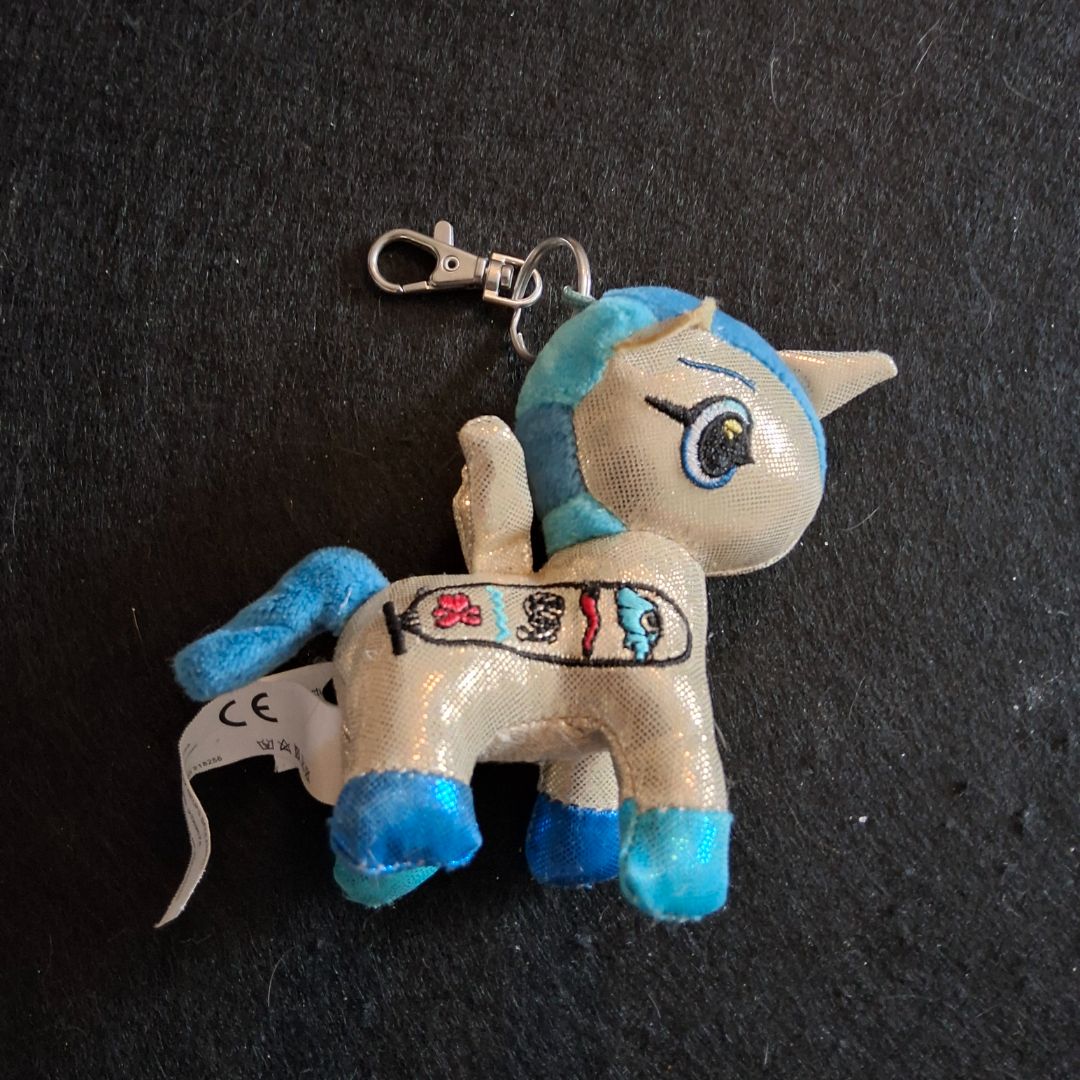 Tokidoki Unicorno Cleo Gold Unicorn Plush Keychain Clip 4" Aurora World