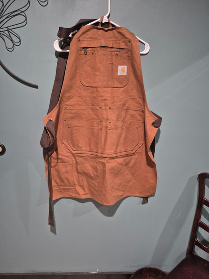 Brown Carhartt Firm Duck Bib Apron, One Size