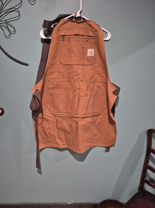 Brown Carhartt Firm Duck Bib Apron, One Size