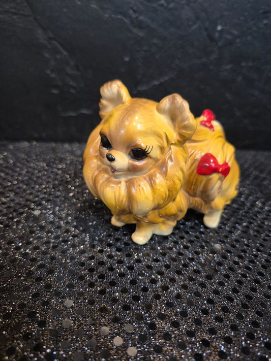 Tan Vintage Josef Originals Pomeranian Creamic Figurine