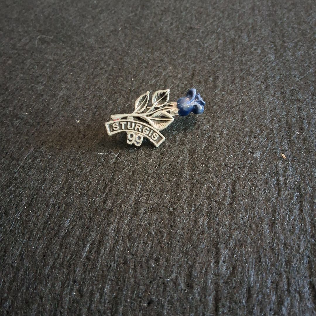 Sturgis 99 Blue flower pin