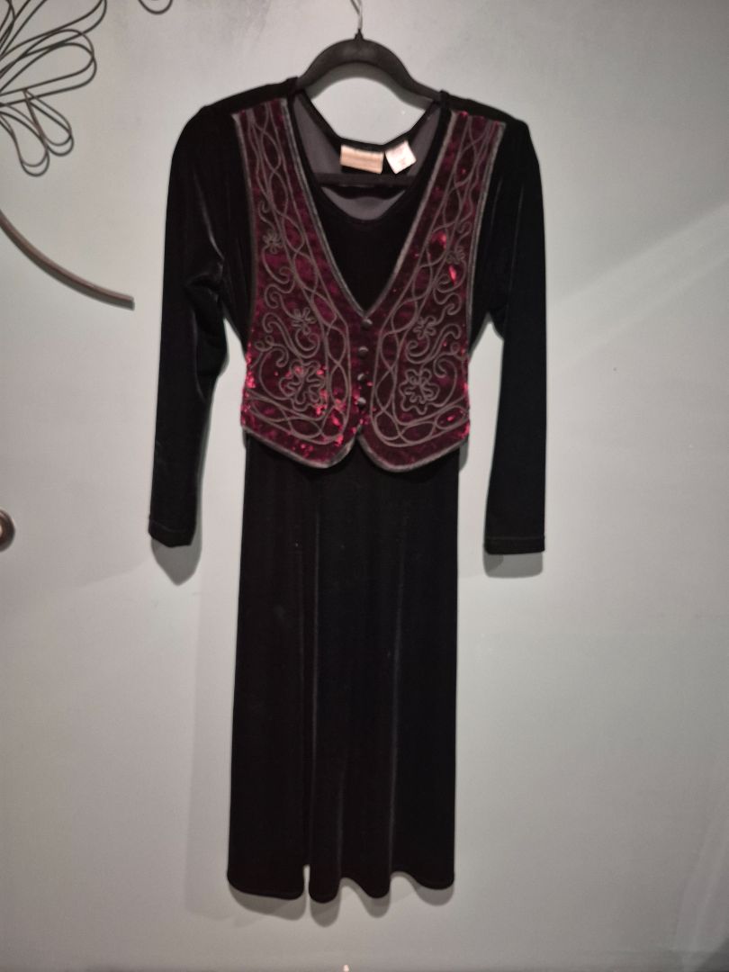 Black w/Wine Coldwater Creek Dress, PS