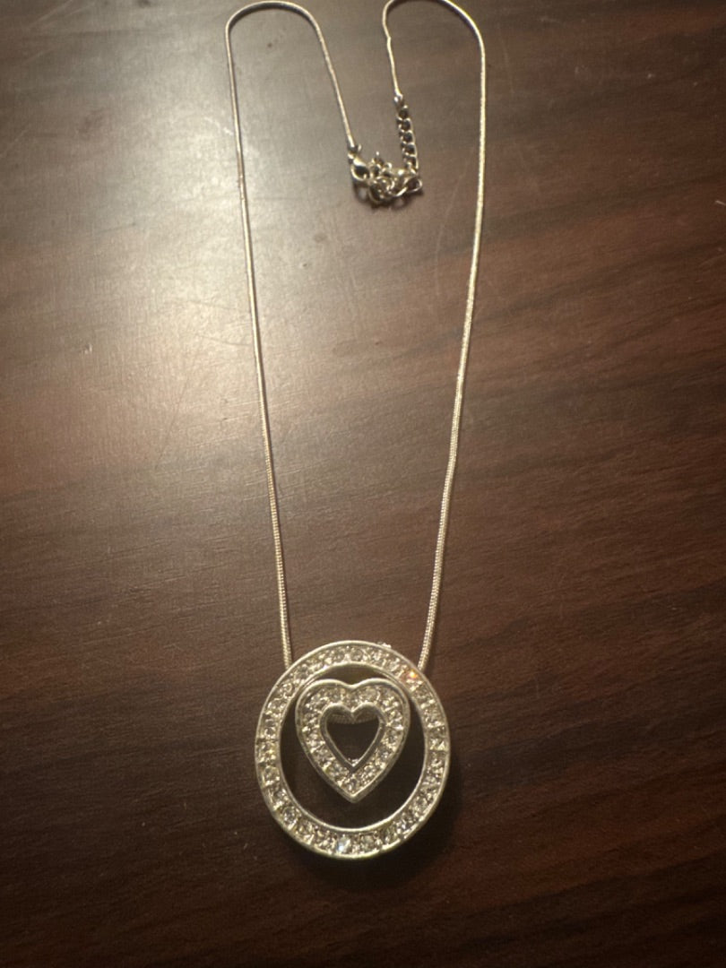 Heart Inside Circle Necklace