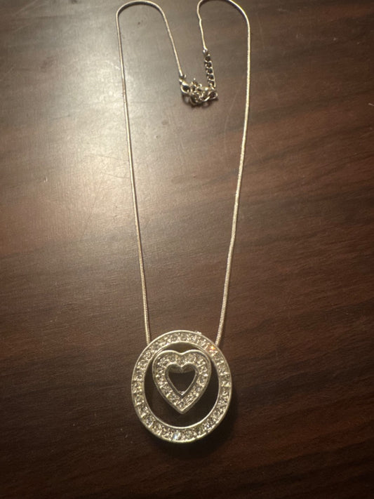 Heart Inside Circle Necklace