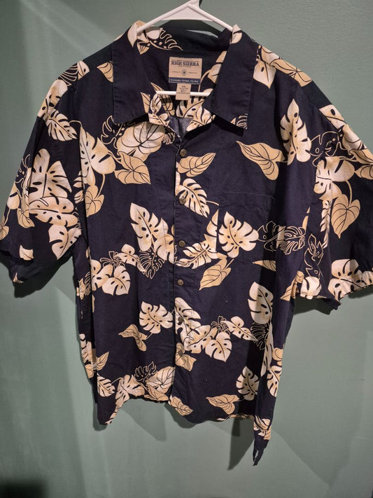 Blue/Tan High Sierra Hawaiian Shirt, XXL
