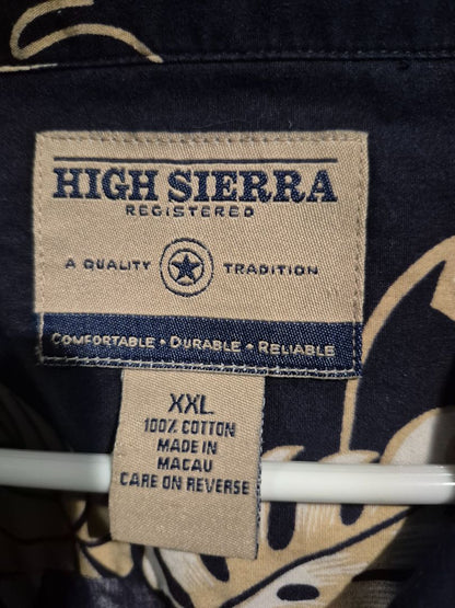 Blue/Tan High Sierra Hawaiian Shirt, XXL