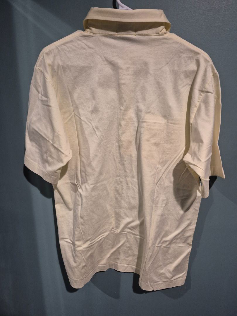 Yellow Cape Isle Knitters Short Sleeve Button Shirt, L