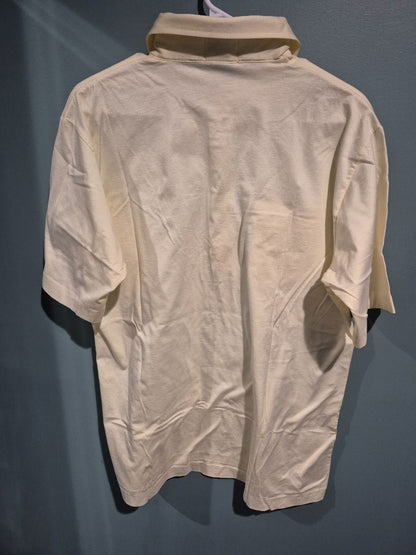 Yellow Cape Isle Knitters Short Sleeve Button Shirt, L
