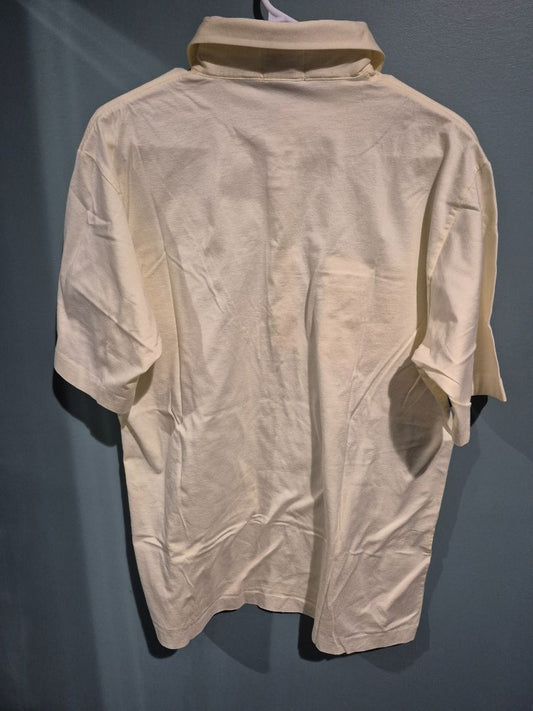 Yellow Cape Isle Knitters Short Sleeve Button Shirt, L