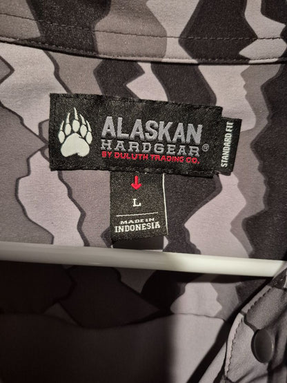 Black/Grey Alaskan Hardgear Short Sleeve Snap Down Shirt, L