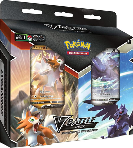 Multi-Colored Pokemon Pokemon V Battle Deck Bundle [Lycanroc V / Corviknight V], 4 x 2 x 1