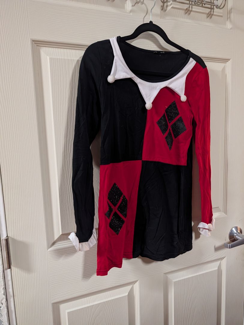 Harley Quinn Collared Long Sleeve Shirt