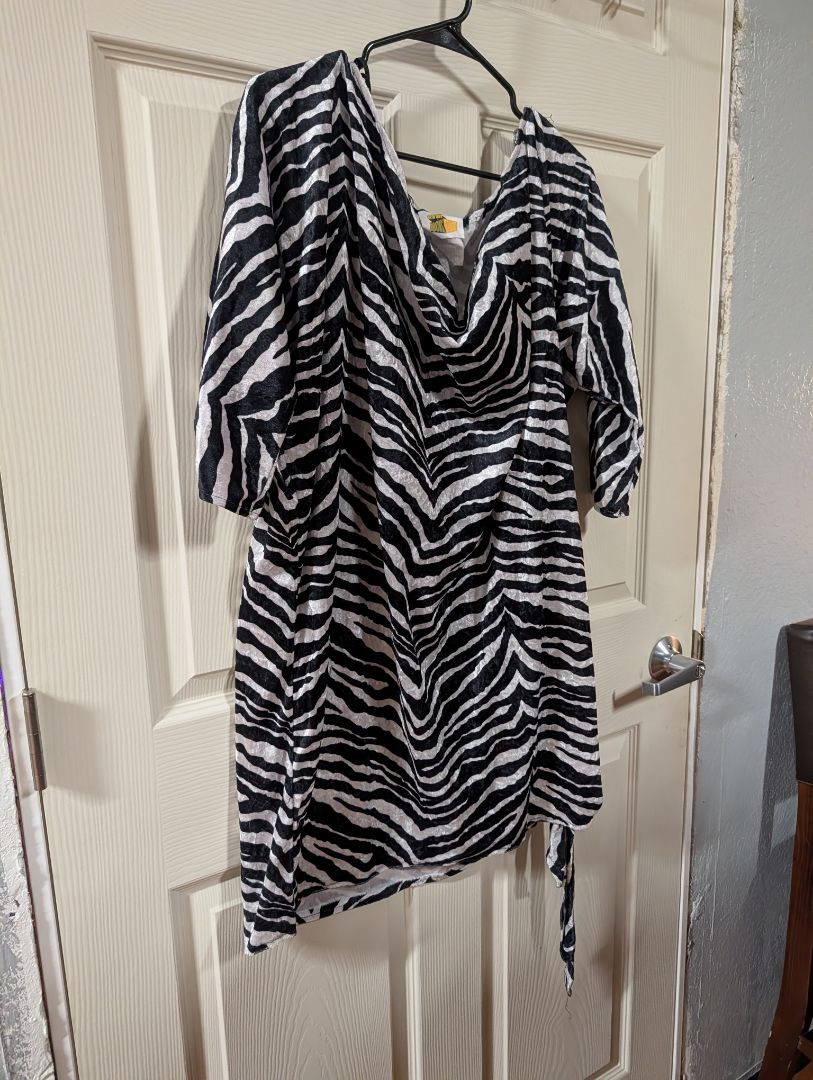 Zebra print costume dress, XL