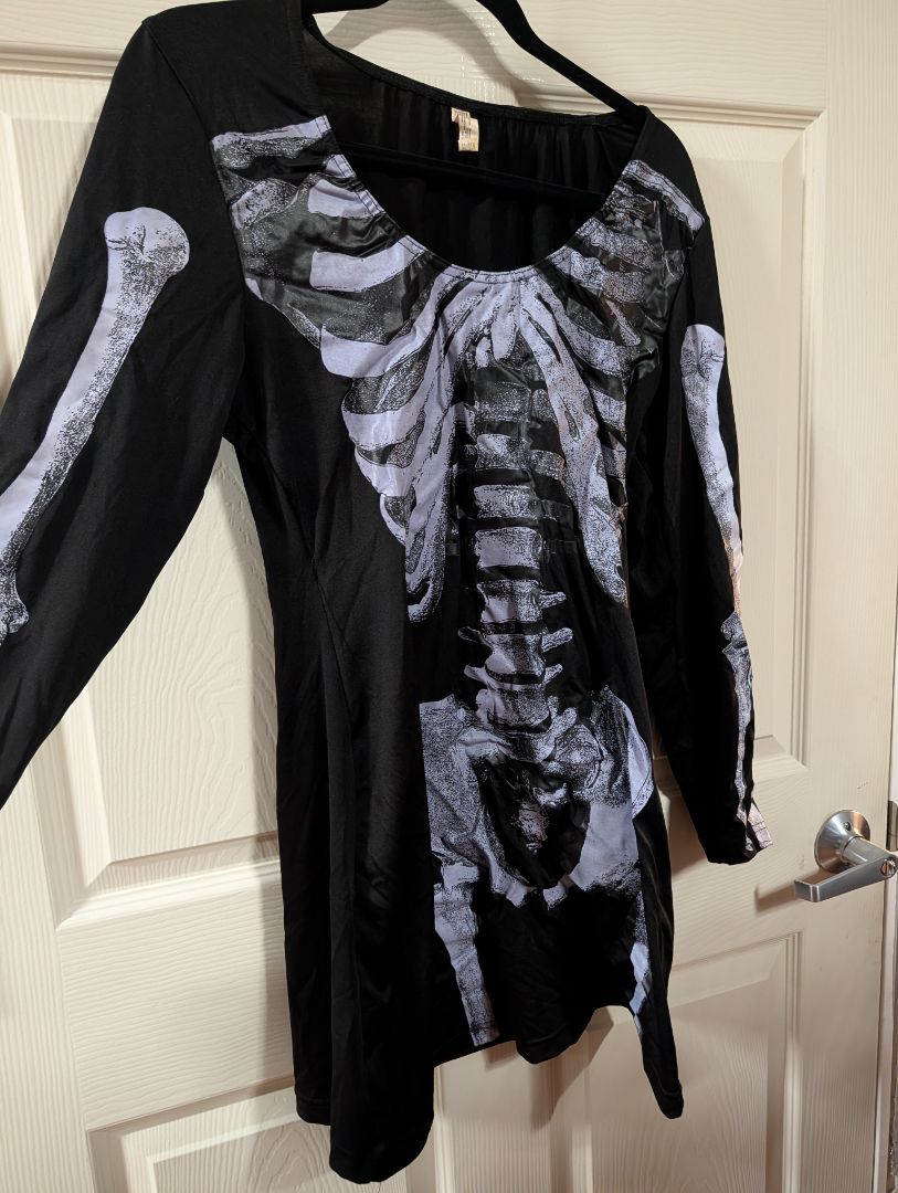 Skeleton Long Sleeve Dress, LG
