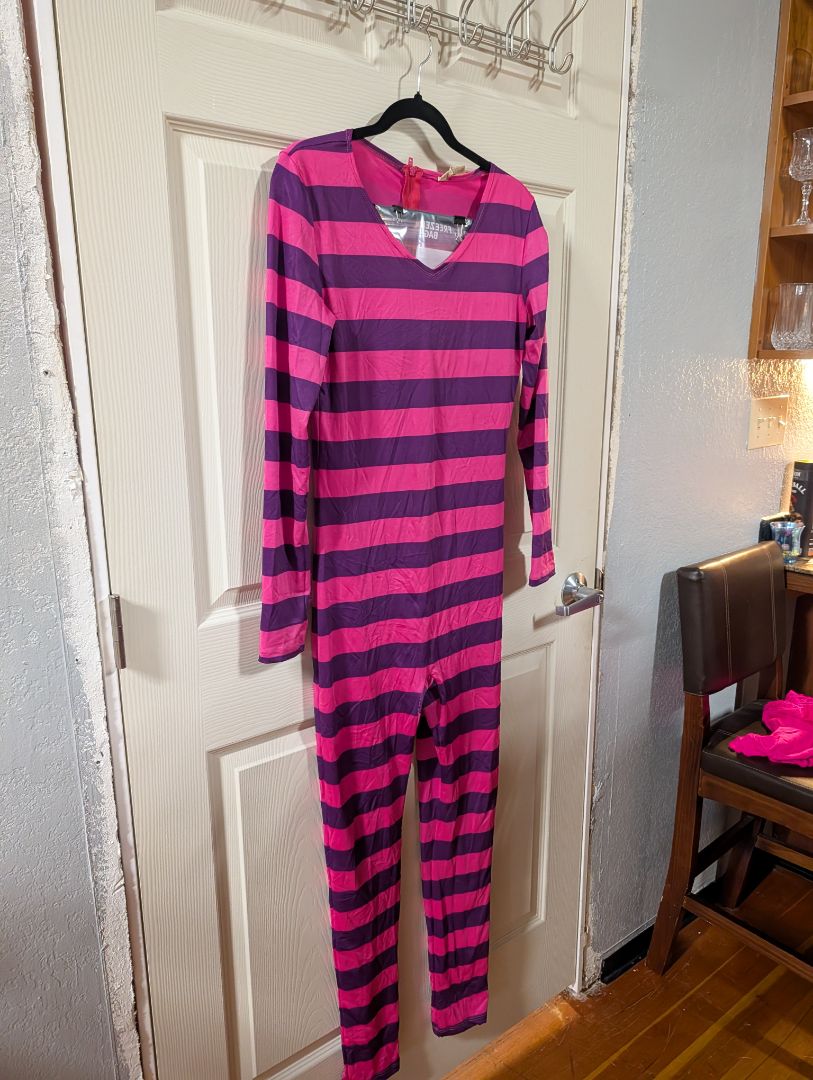 Cheshire Cat Jumpsuit & Headband, LG