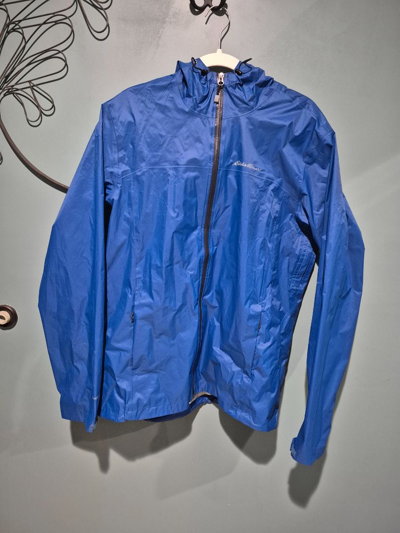Eddie Bauer Weather Edge Cloud Cap Rain Jacket, Blue