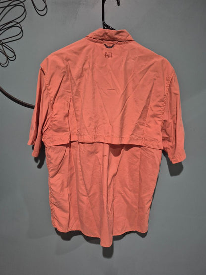 Salmon North River Short Sleeve Button Shirt, L
