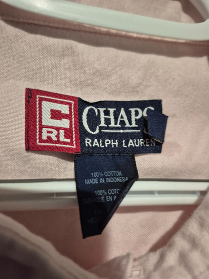 Pink Chaps Short Sleeve Button Shirt, L