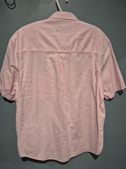 Pink Chaps Short Sleeve Button Shirt, L