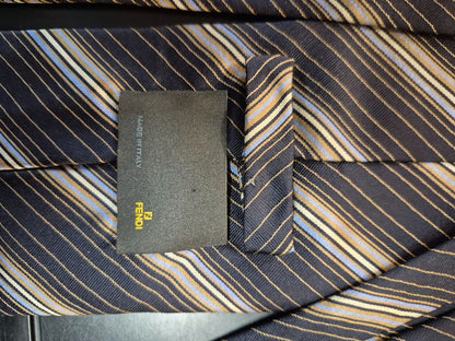 Blue Striped Fendi Tie