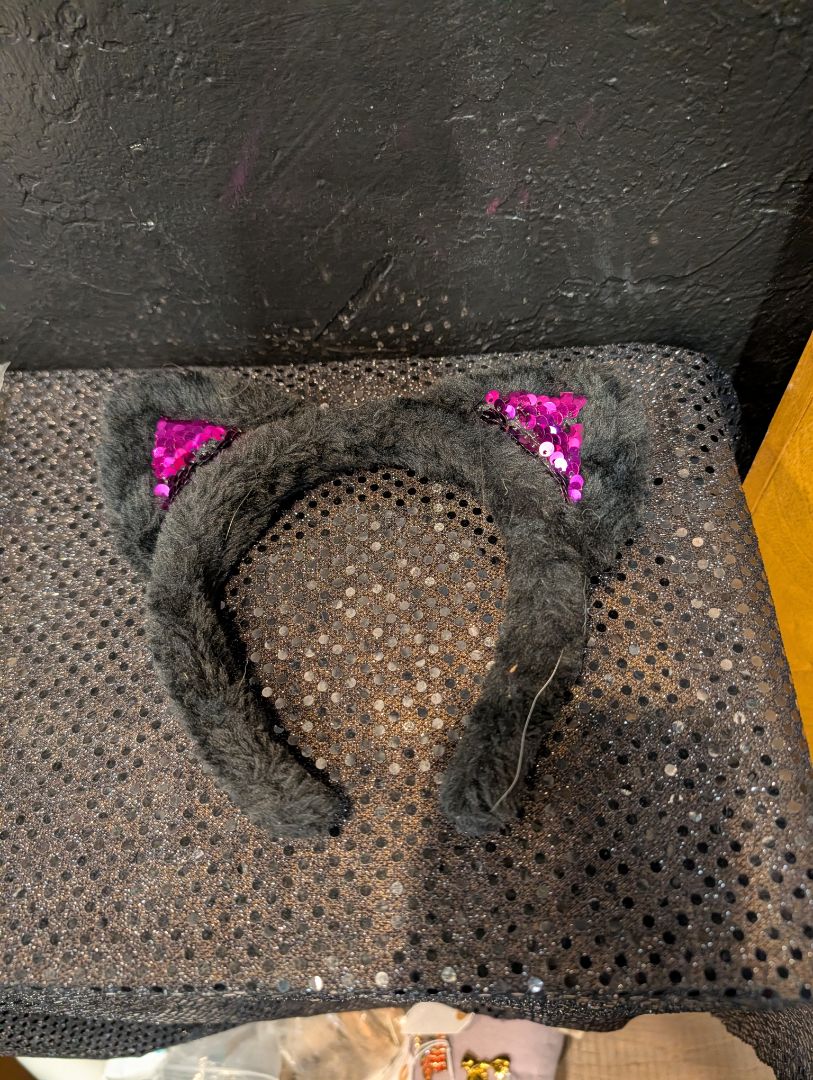 Cat With Sequin Ears Headband