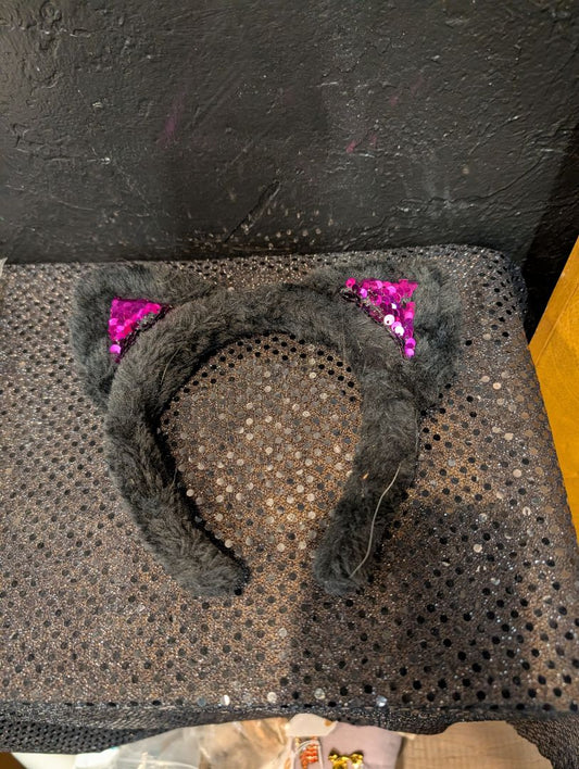 Cat With Sequin Ears Headband