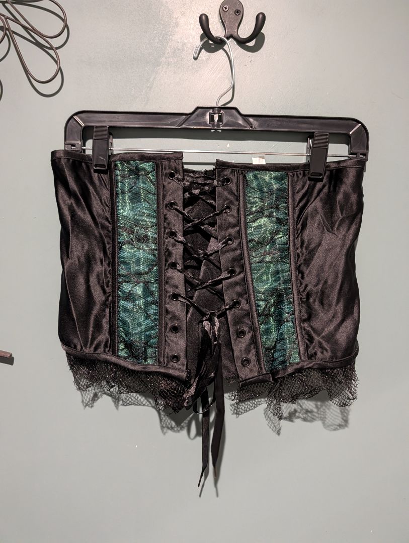 Black & Green  Corset Top